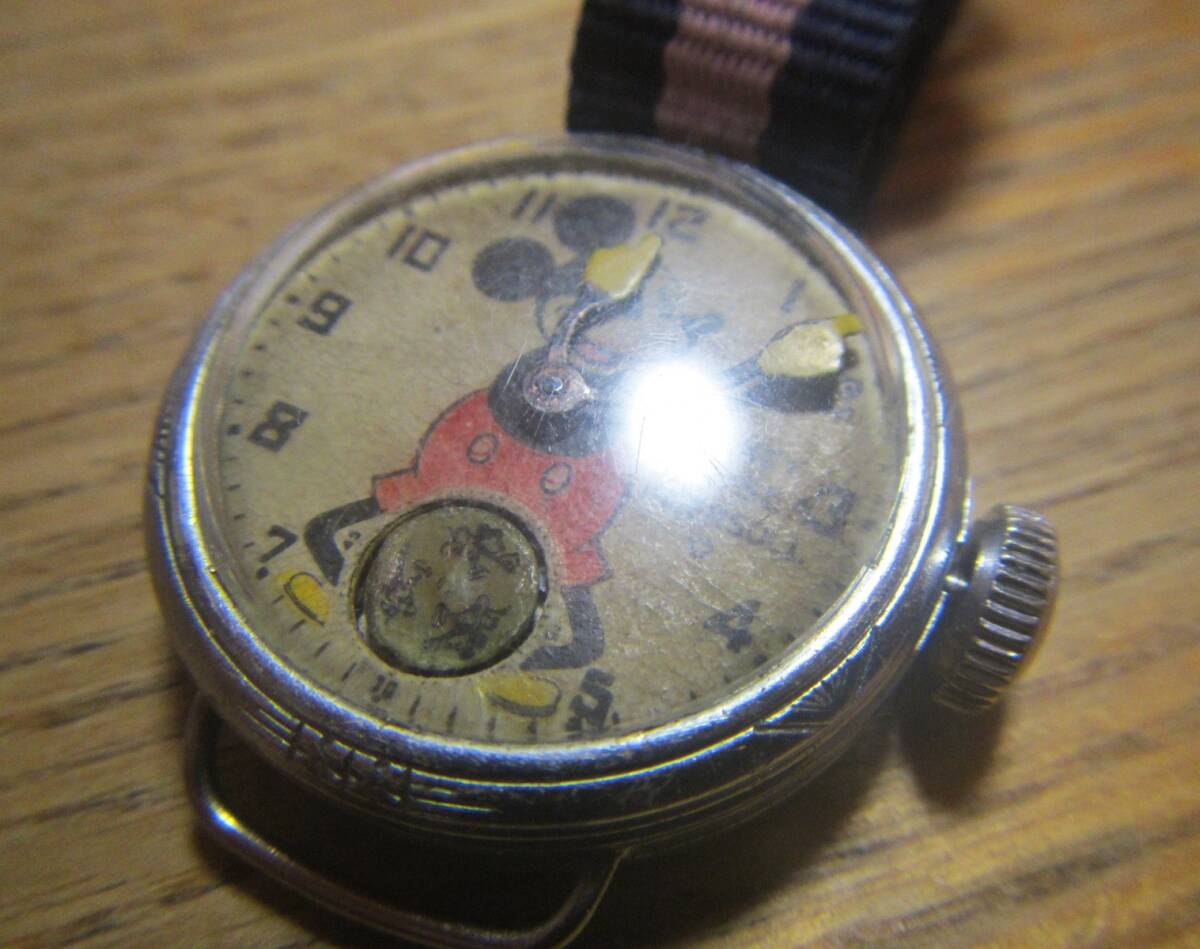 激レアー1930年代 Ingersoll Mickey Mouse Watch インガソル ミッキーマウス ワイヤーラグ 機械式手巻き スモール秒針 精度抜群稼働の画像1