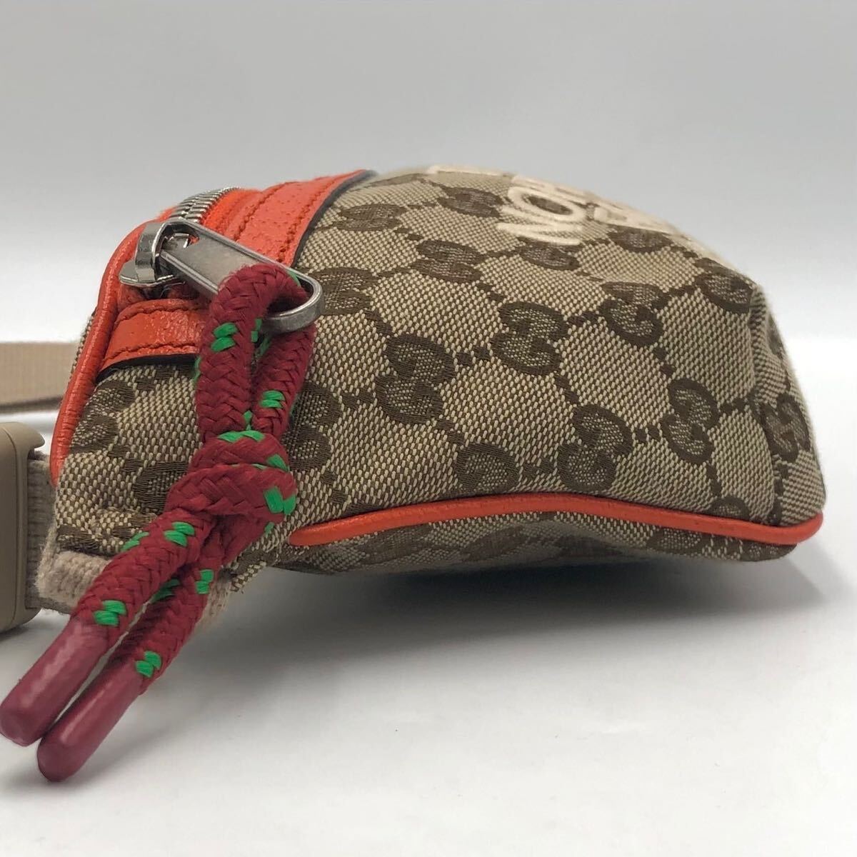 1円【極美品・鑑定済み】GUCCI THE NORTH FACE グッチ ノースフェイス コラボ ウエストポーチ ボディバッグ ウエストバッグ GGスプリームの画像6