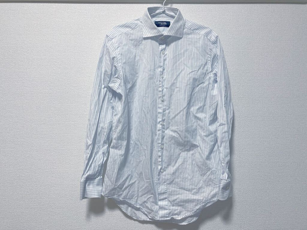 鎌倉シャツ ストライプドレスシャツ 39-83 15-1/2 32-1/2 美品_画像1