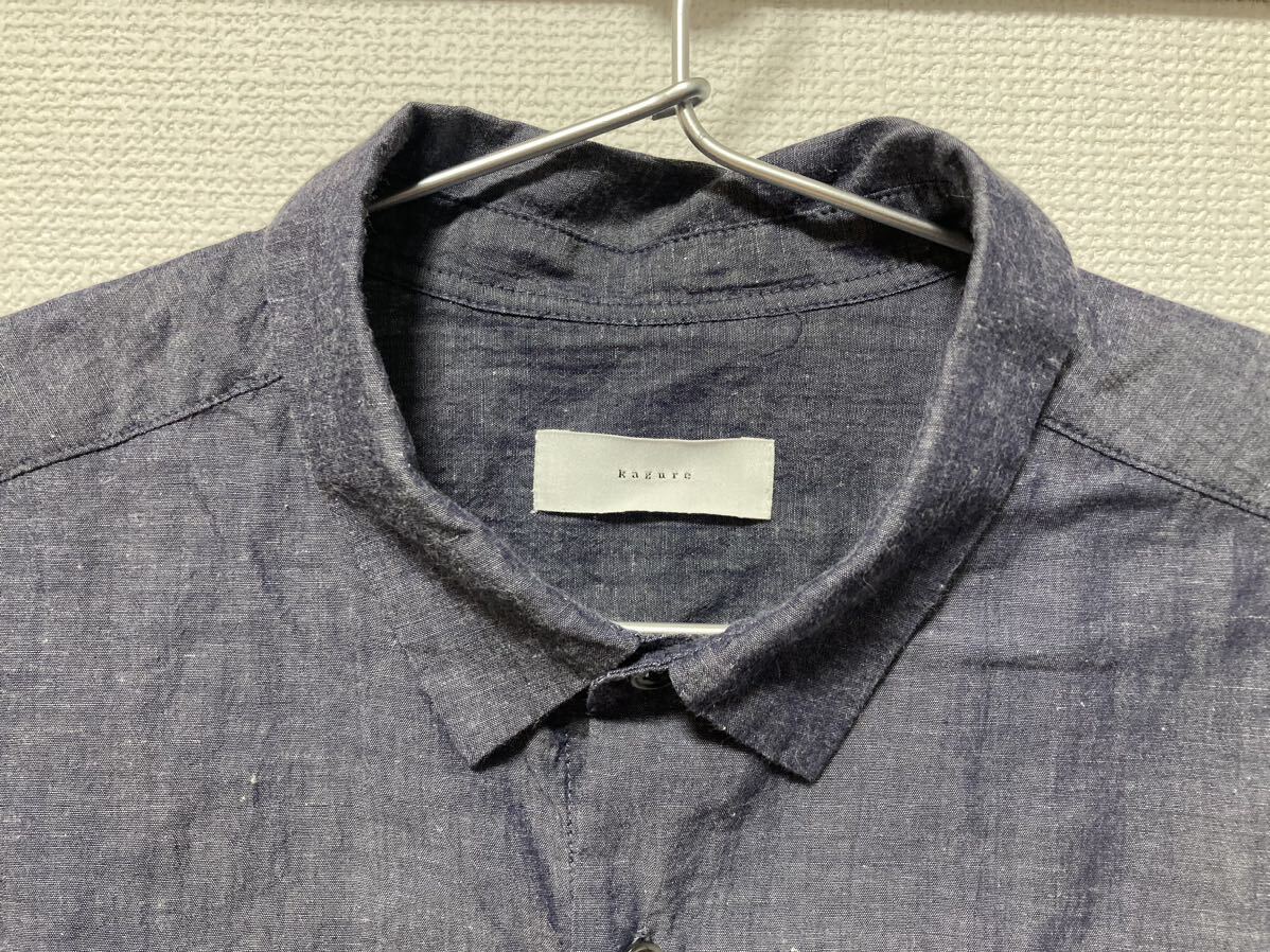 kagure かぐれ リネン混ゆったりシャツ F 美品 ナチュラル_画像2