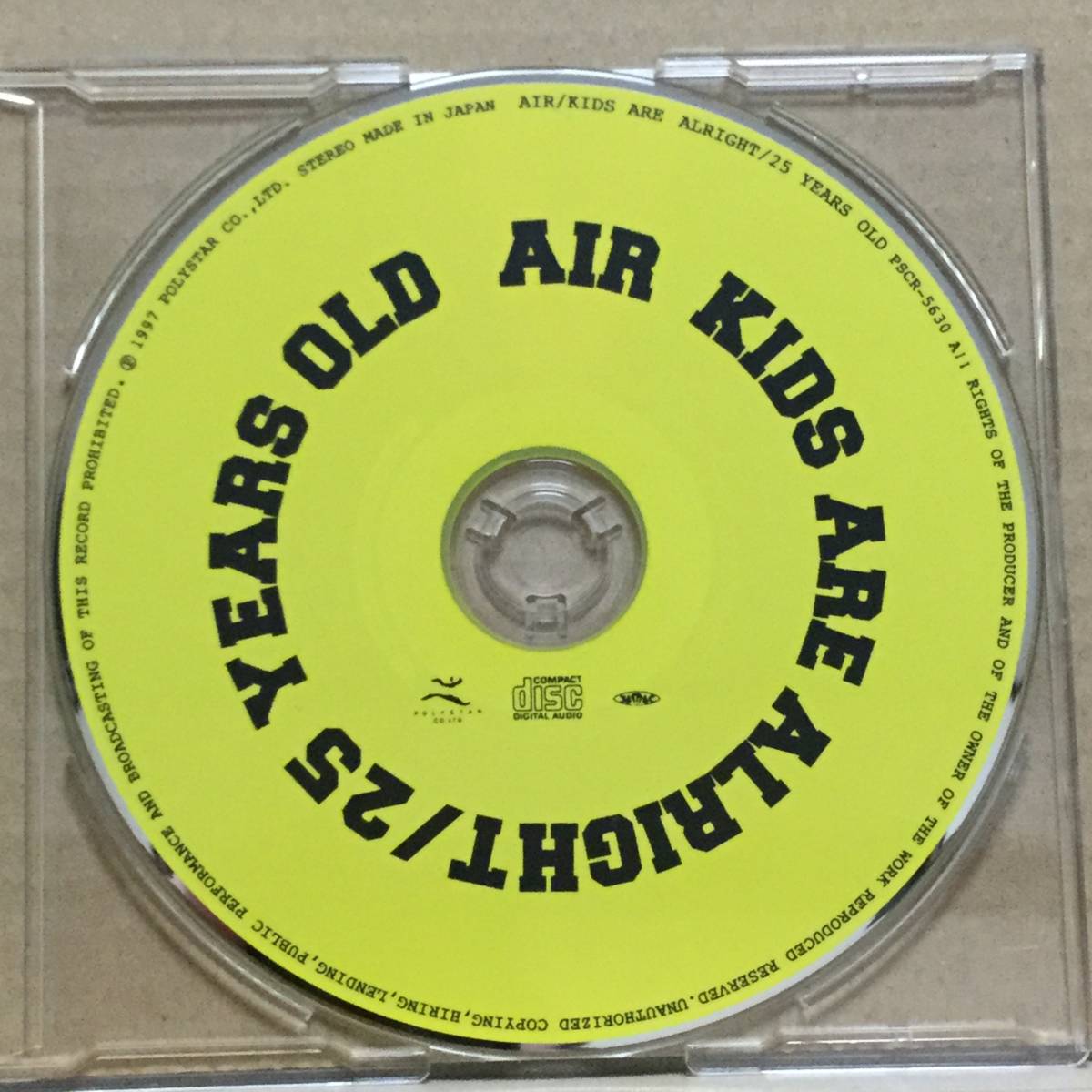 【中古】セル版 CD ◆ AIR《 KIDS ARE ALRIGHT 》◆ マキシシングル《 1997/09/10 》 車谷浩司_画像2