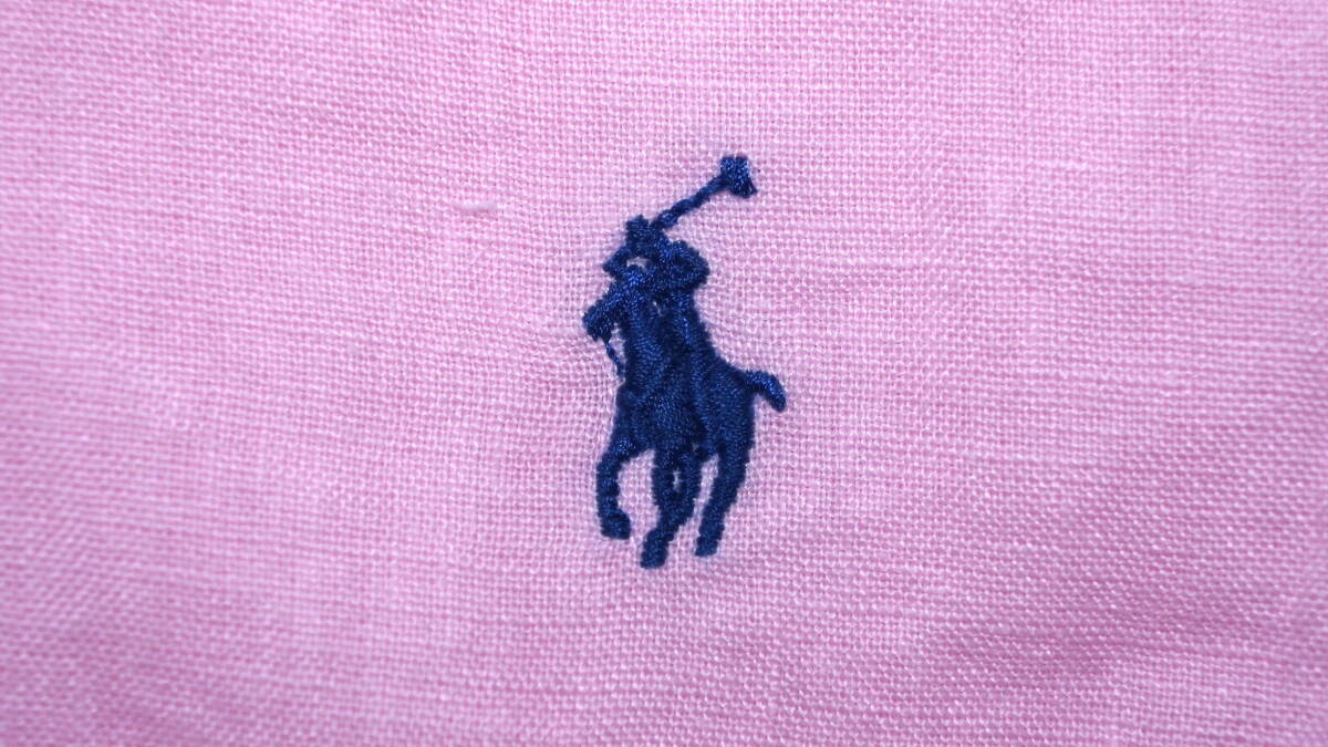 【新品】ラルフローレ ■ リネンシャツ ■ メンズ XXL / US XL ■ 麻 ピンク POLO RALPH LAUREN 正規品の画像4