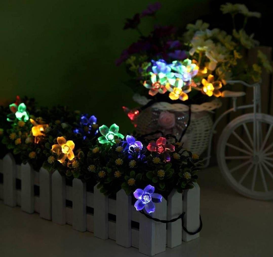 LED ソーラーイルミネーション ライト 50球 花 フラワー クリスマス 電飾_画像5