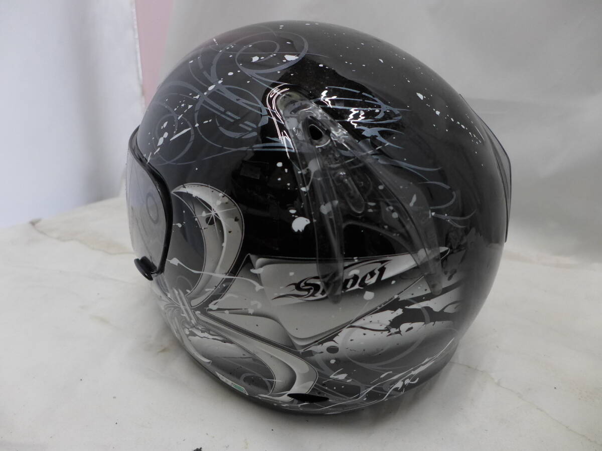 2009年 X-9 CONQUISTA ショウエイ S サイズ グラフィック 黒 白 フルフェイス SHOEI クリアシールド の画像3