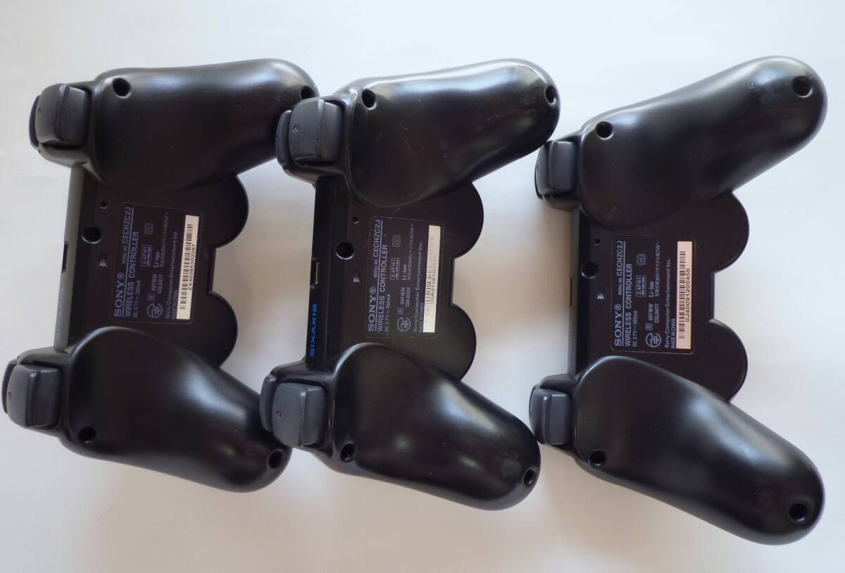 ジャンク SONY ソニー PS3 純正 ワイヤレスコントローラ 黒 ブラック CECHZC2J 3個セット DUALSHOCK3 SIXAXIS プレイステーション3の画像4