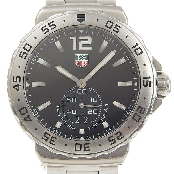 1円 稼働 タグホイヤー TAG HEUER WAU1112 クオーツ フォーミュラ1 黒文字盤 SS×SS メンズ 腕時計の画像1