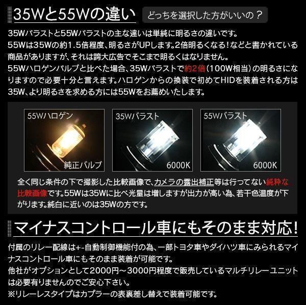 プロ推奨 絶品プレミアム HID 信玄 H4 リレー付/リレーレス選択 55W 安心の1年保証★_違い