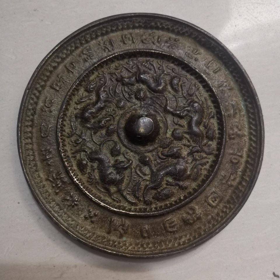 中国 銅製 銅鏡 五獣図 置物 擺件 収蔵品 鑑賞 中国美術品の画像1