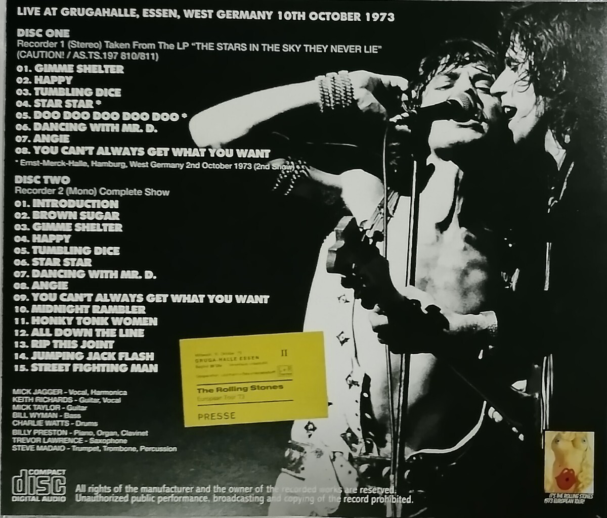 ROLLING STONES 2枚組 輸入盤 CD 1973年 LIVE ローリング・ストーンズ _画像3