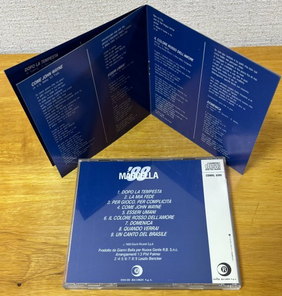 ◎MARCELLA / '88 ( 1988年サンレモ入賞曲 Dopo la tempesta(愛の嵐) / Gianni Bella ) ※イタリア盤CD【 RICORDI CDMRL 6380 】1988年発売_画像5