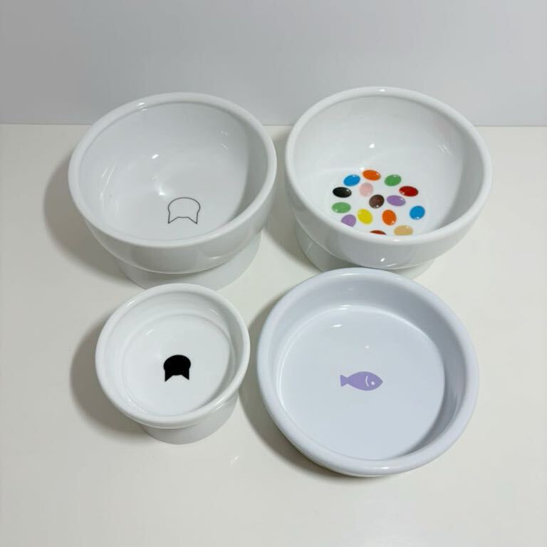 OR5] cat . legs attaching water bo Wolf -do bowl bait plate total 4 point set happy dining small bite plate candy cat pattern cat for porcelain made 