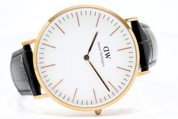 364 Daniel Wellington QZ  B15  ダニエル ウェリントン ホワイト文字盤 クォーツ メンズ 腕時計 純正尾錠の画像3