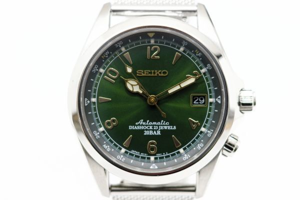 401 SEIKO Alpinist 23JEWELS AT SARB017 6R15-00E1 極美品 セイコー アルピニスト 23石 グリーン文字盤 機械式 自動巻き 腕時計 箱の画像2