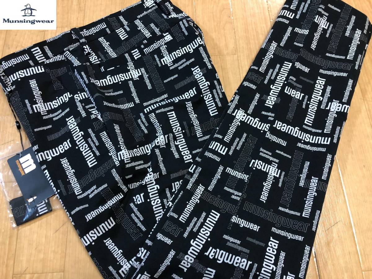 Munsingwear(マンシングウェア)ENVOYストレッチ,撥水,マトリクスロゴプリント ロングパンツ MEMUJD07(BK00)７９_画像1