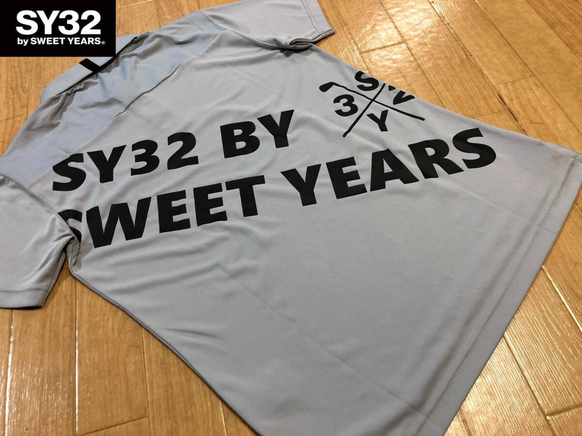 SY32GOLF(SY32ゴルフ)春夏 吸水速乾、清涼素材、通気性 ブランドロゴ 半袖ポロシャツ SYG-22SP006(LIGHT GRAY)Ｌ_画像1