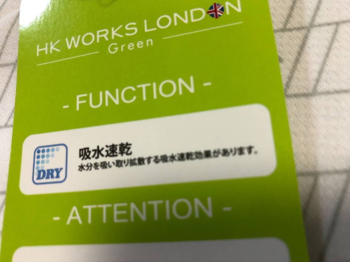 HK WORKS LONDON Green(コシノヒロコゴルフ)春夏 新品 吸水速乾 ダイヤ柄モックネック半袖シャツ C5330RR(ホワイト)Ｍの画像4