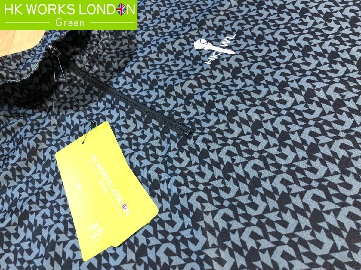 HK WORKS LONDON Green(コシノヒロコゴルフ) 新品 吸水速乾 デジタル柄 ハーフジップ半袖シャツ C6330RR(ブラック)ＬＬ_画像1