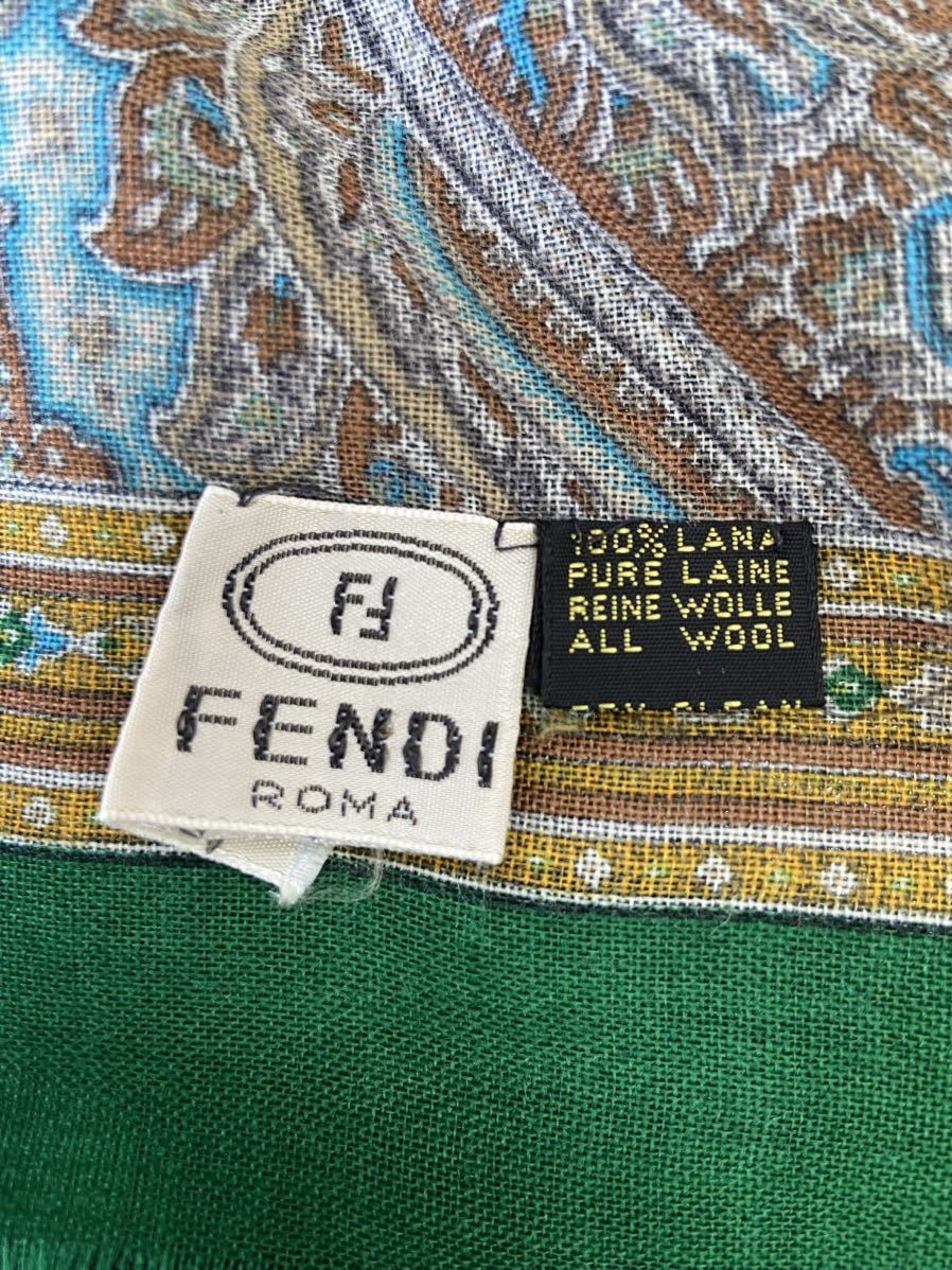 FENDI フェンディ 大判 スカーフ ストール ショール　約135×135cm_画像3