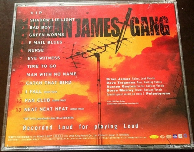 ＊中古CD BRIAN JAMESブライアン・ジェームス/THE BRIAN JAMES GANG+3 2006年作品3rd国内盤ボーナストラック収録 THE DAMNEDザ・ダムド_画像4