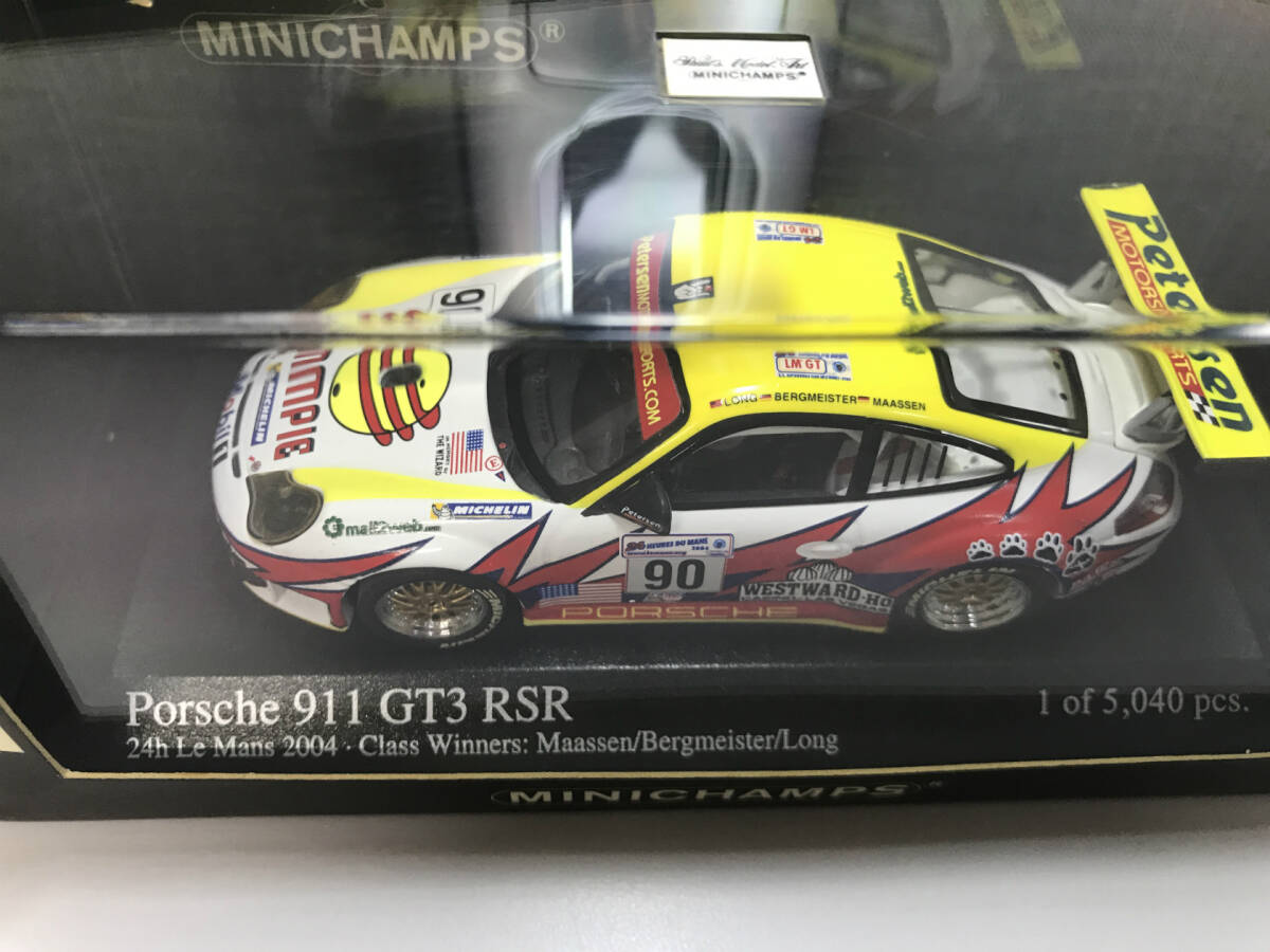 【１円スタート】1/43 ミニチャンプス ポルシェ911 GT3 RSR ルマン 24時間 2004 #90 Winner Maassen...　MINICHAMPS 046990 Porsche Z4_画像4