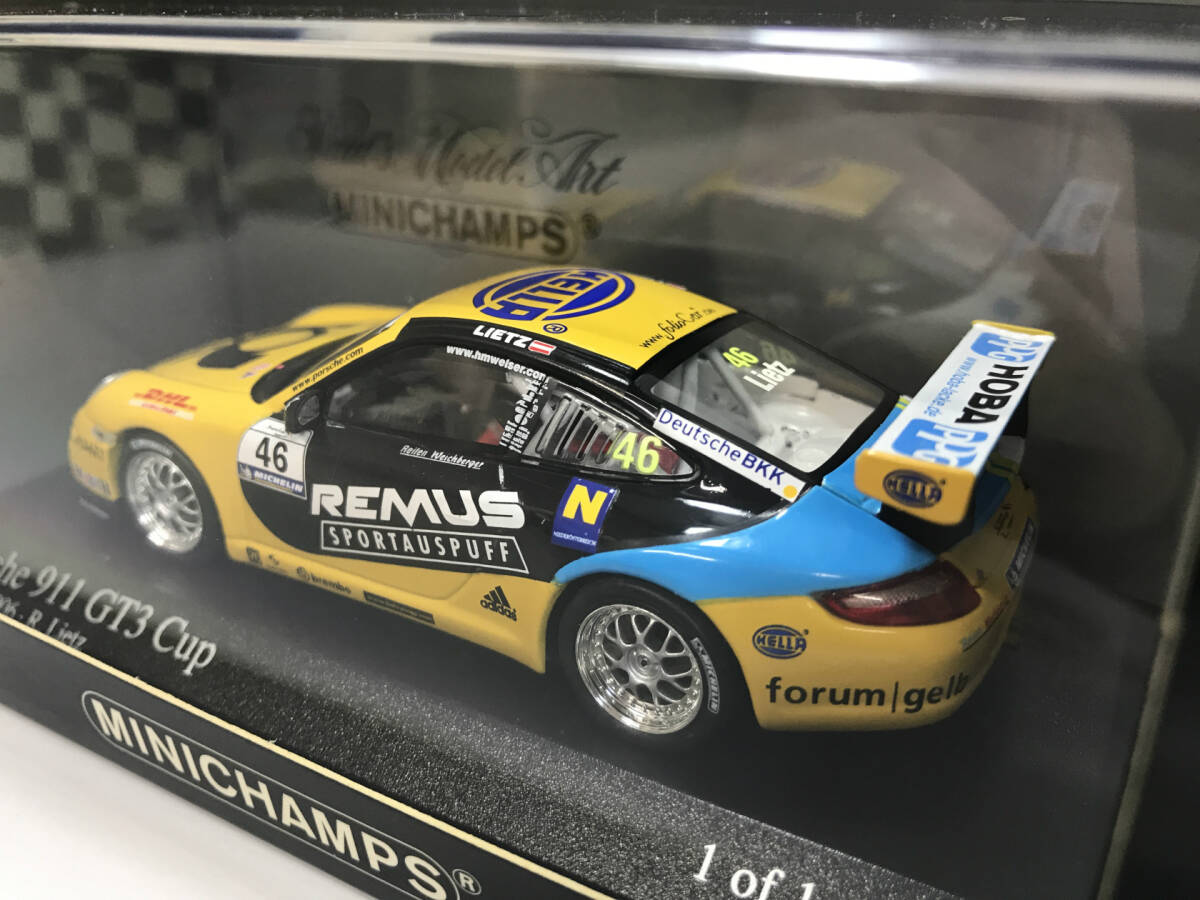 【１円スタート】1/43 ミニチャンプス ポルシェ911 GT3 Cup Tolimit Motorsport Super Cup 2006 #46 R.Lietz MINICHAMPS Porsche 066446 Z5_画像3