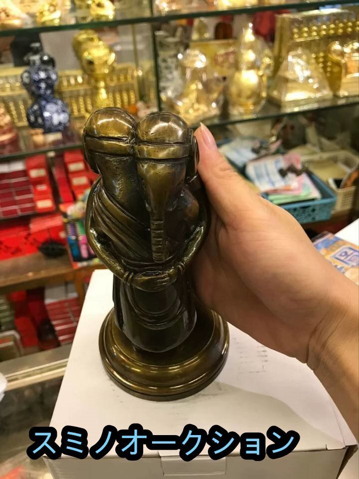 仏像 歓喜天/聖天 双身 立像 恋愛成就 夫婦和合 真鍮 材質 総高16cm_画像4