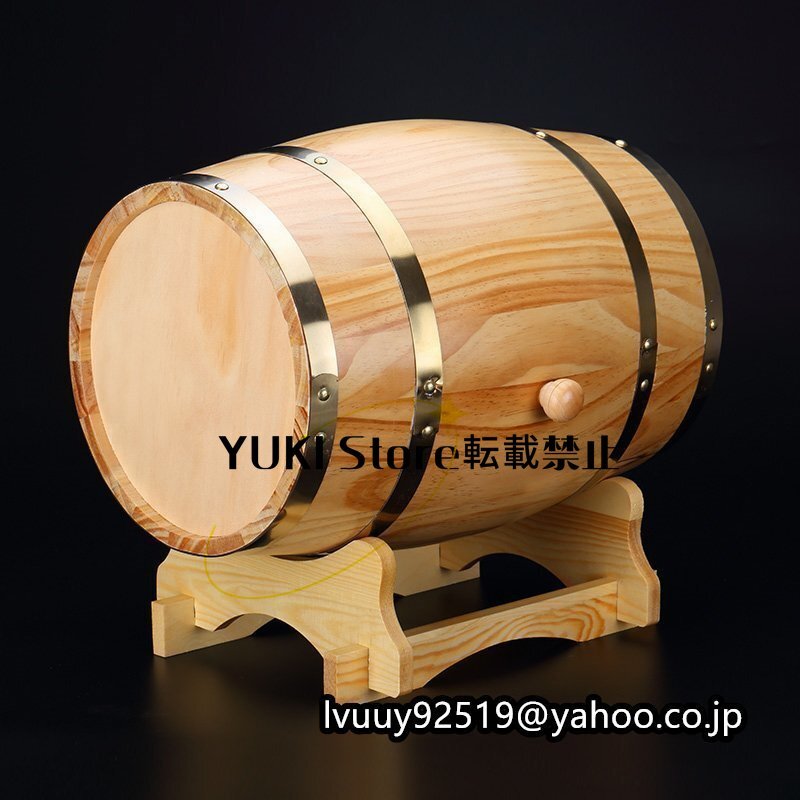 1.5リットル木製樽 ヴィンテージウッド オーク材 ワイン ビール ウイスキー ラム酒造り ポート ホテル ディスプレイの画像3