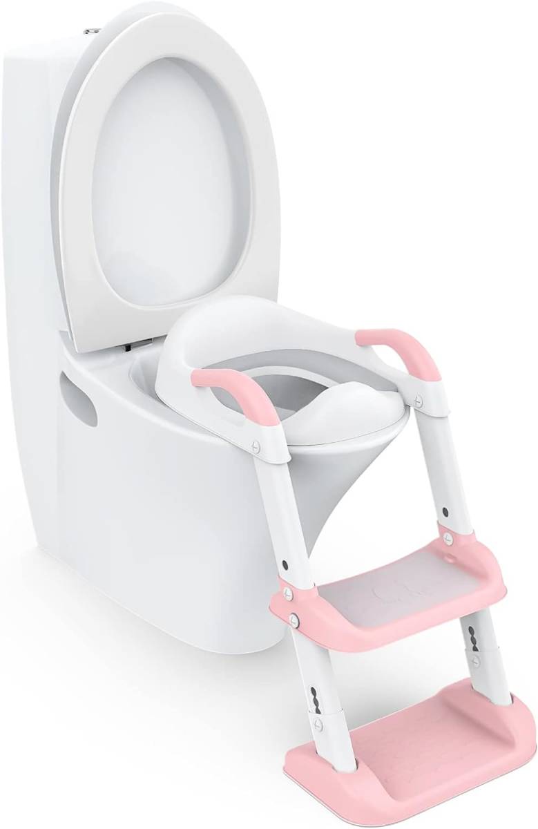 free shipping Thinkmax auxiliary toilet seat child toy tore folding step attaching pink 