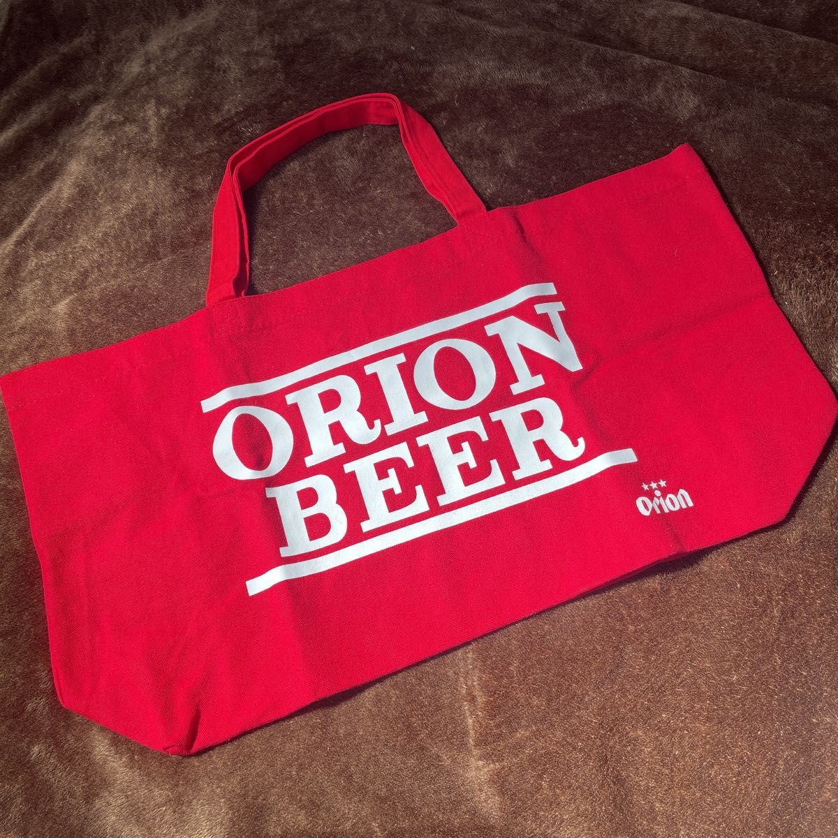 オリオンビール ORION トートバッグ エコバッグ 手提げバッグ 赤 レッド 未使用 非売品 ビック A4もスッポリ