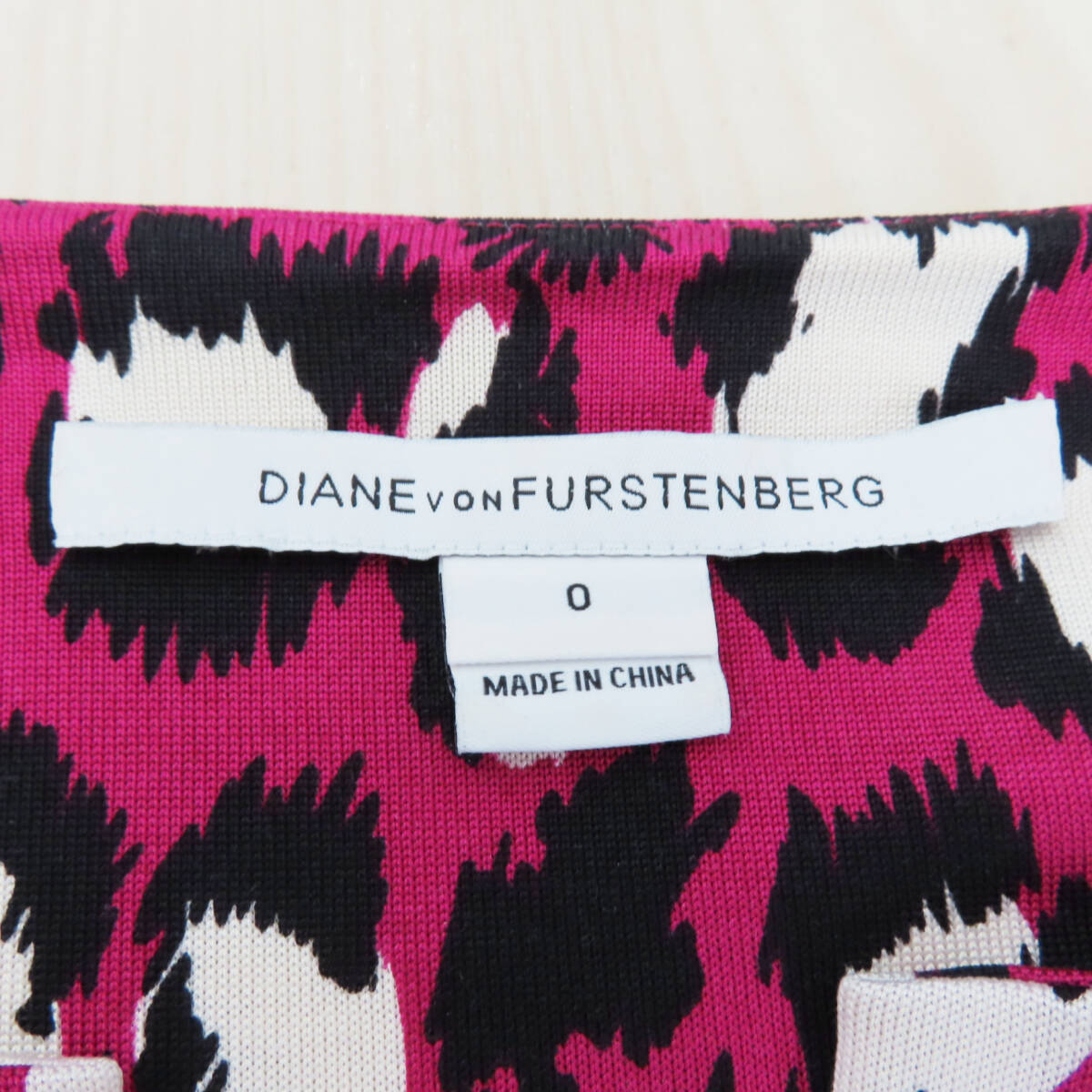 K03 DIANE VON FURSTENBERG ダイアンフォンファステンバーグ レオパード柄 シルク 長袖ワンピース 0 パープル_画像5