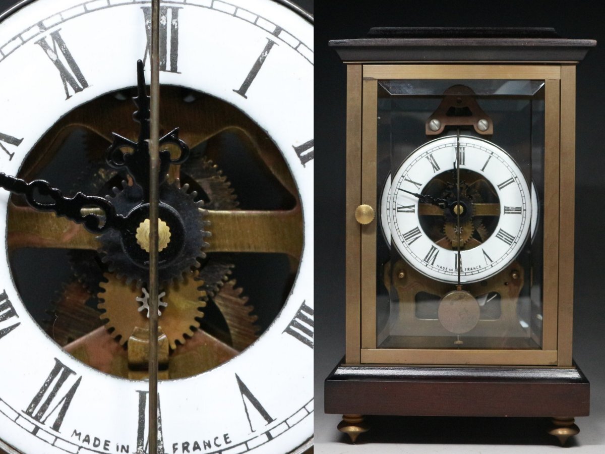 ■アンティーク■ゼンマイ式・振り子・置時計・超細密細工・MADE IN FLEURIER・1838・f933の画像1