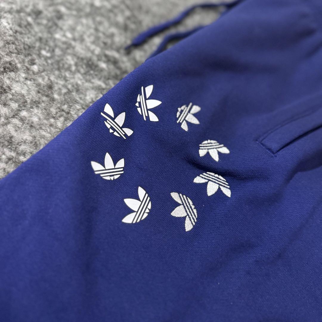 新品 Msize アディダスオリジナルス スウェットパンツ サークルロゴ 刺繍 プリント ジョガー ロング パンツ adidas originals ネイビー