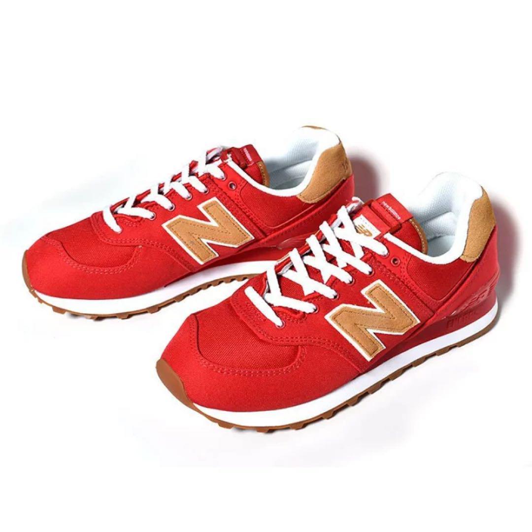 1円~ 新品 ニューバランス ML574 26cm new balance スニーカー シューズ 赤 ブラウン レトロ キャンパス ランニング スポーツ 限定カラー_画像2