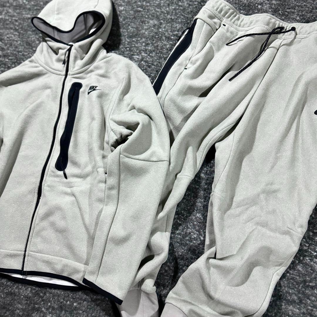 新品 ナイキ テックフリース 上下 セットアップ 2XLsize グレー NIKE TECH FLEECE 保温 定価3.4万 パーカー ジョガーパンツ スウェット