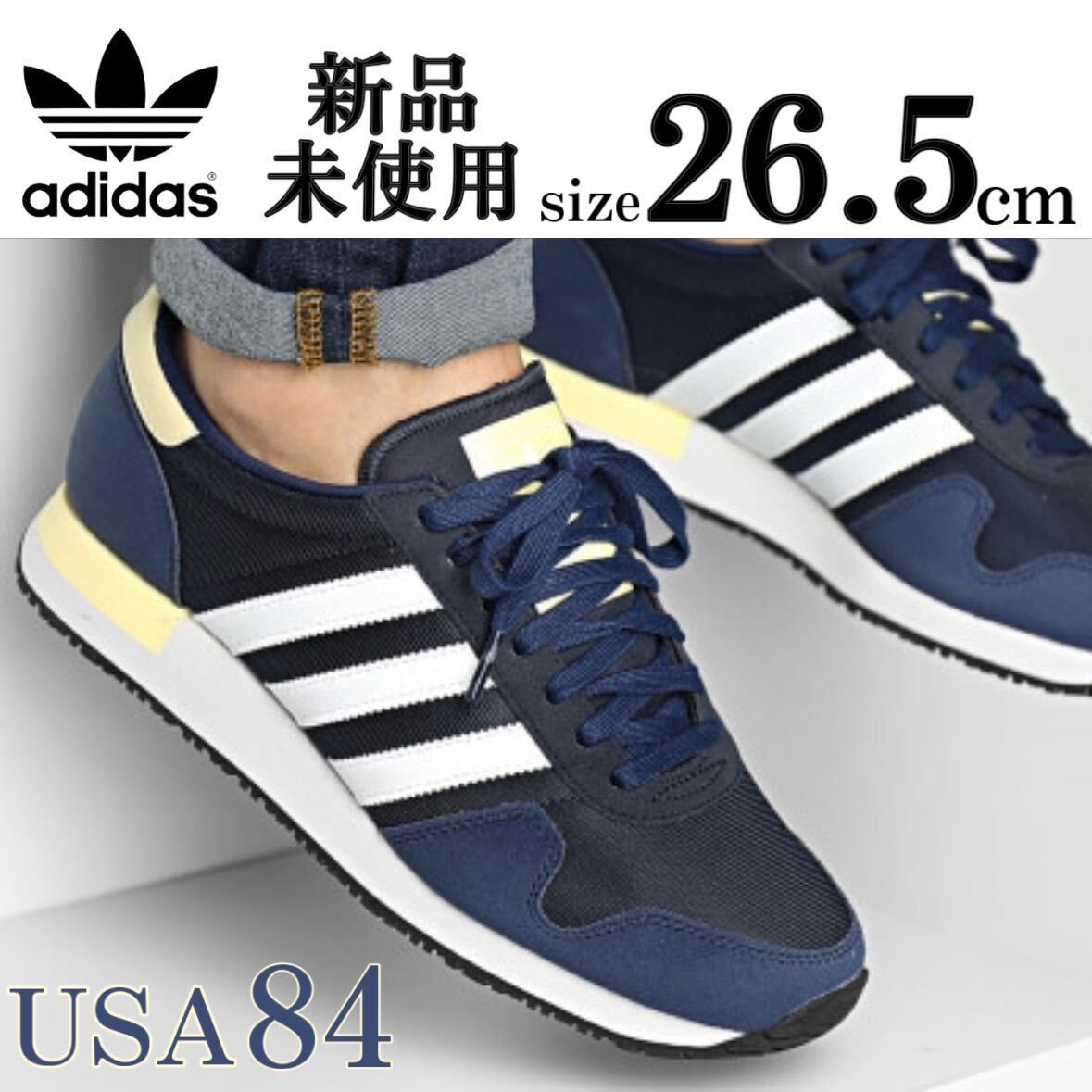 1 jpy ~ 26.5cm USA 84 Adidas Originals adidas originals standard sneakers modern sport running sneakers navy navy blue 