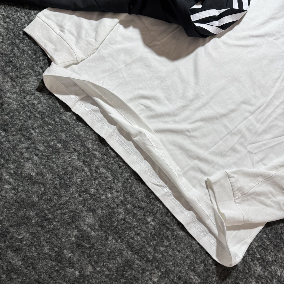1 иен ~ Msize Adidas футболка с длинным рукавом 2 шт. комплект черный белый линия 3 полоса Icon Logo adidas спорт long T популярный Icon 