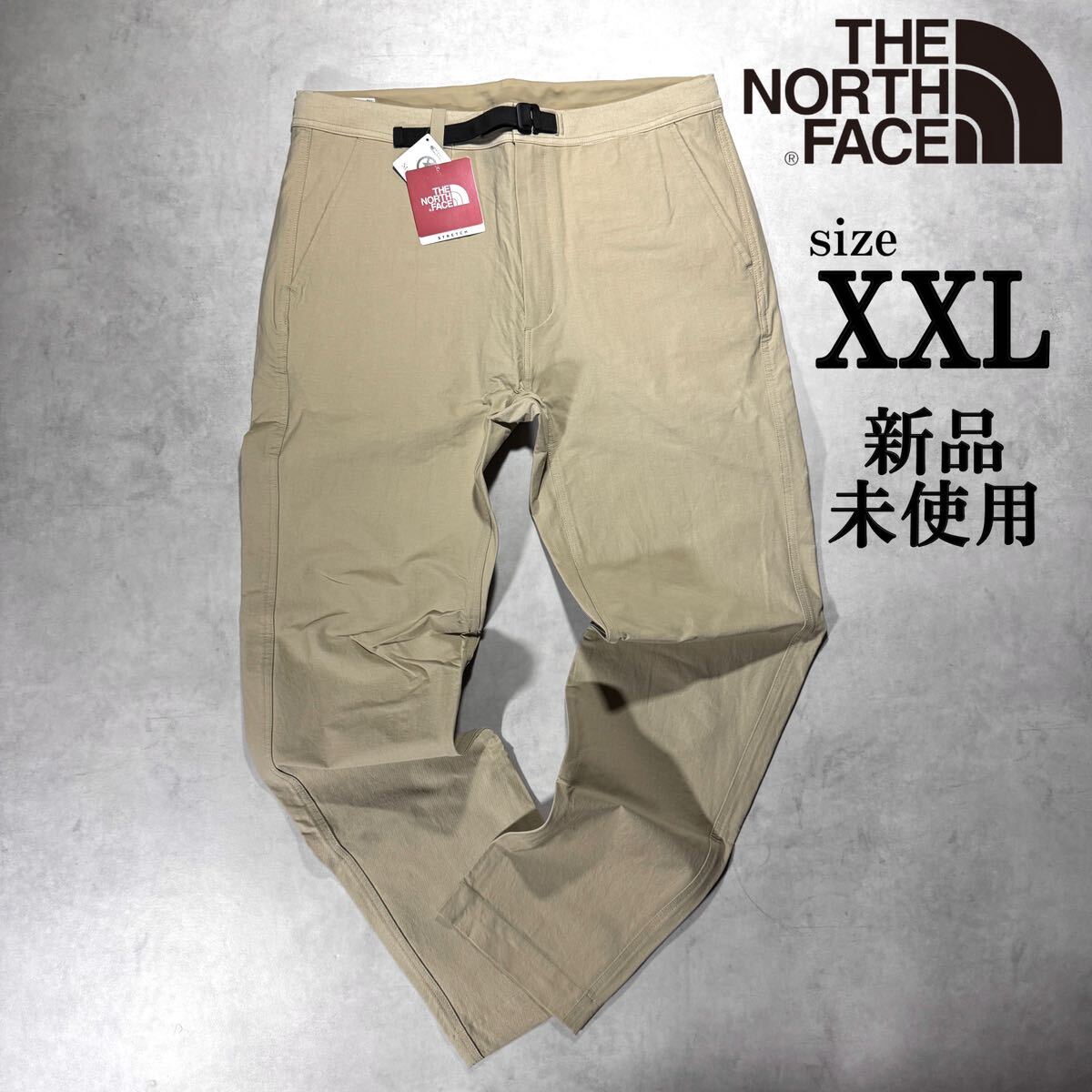 新品 XXLsize ノースフェイス ストレッチ スリム チノ パンツ THE NORTH FACE 高耐久ナイロンチノ アウトドア ウェア 人気 ベージュ 人気の画像1