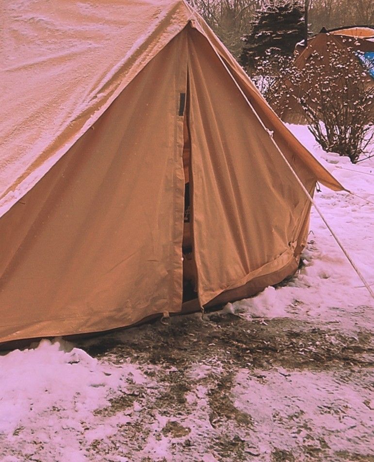 TOMOUNT ベルテント  4m  TC テント ポリコットン キャンプテント 4~6人用  四季 アウトドア 一回設営のみ