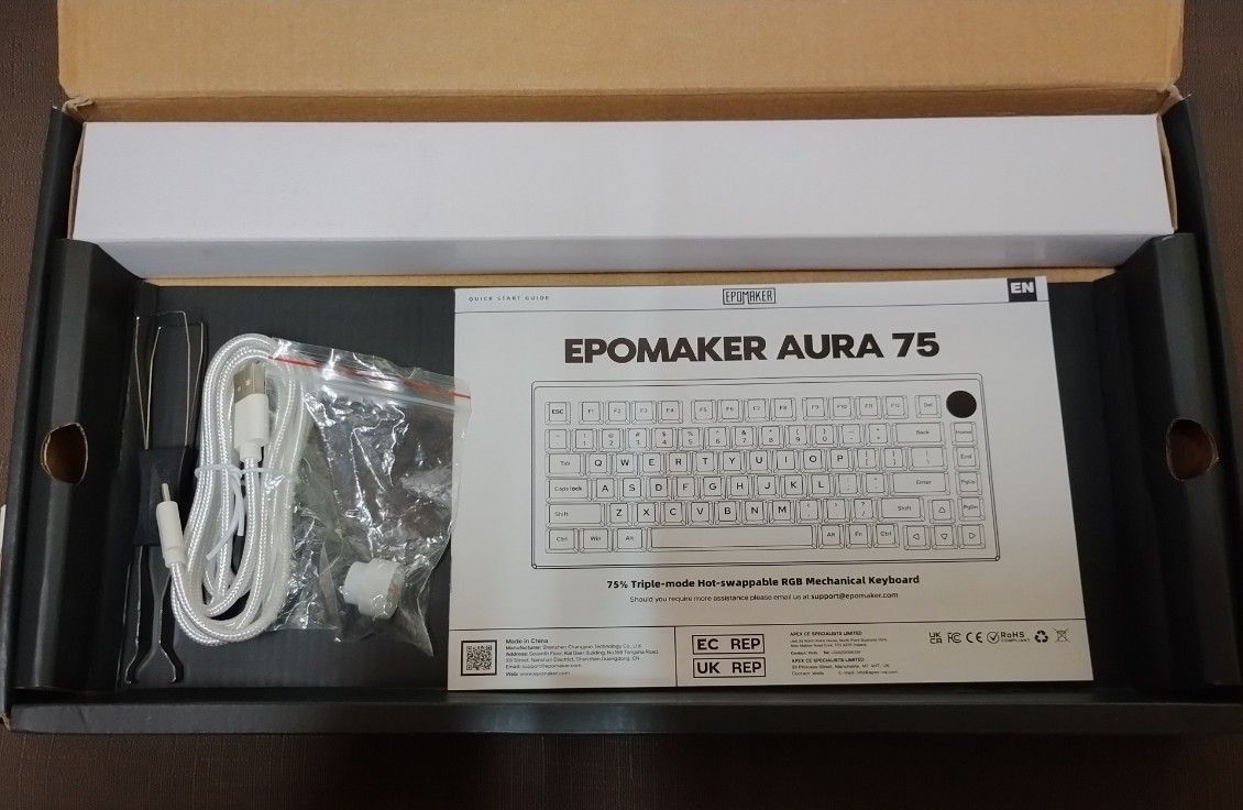 EPOMAKER AURA 75 キーボードベアボーンキット 有線無線bluetooth対応 