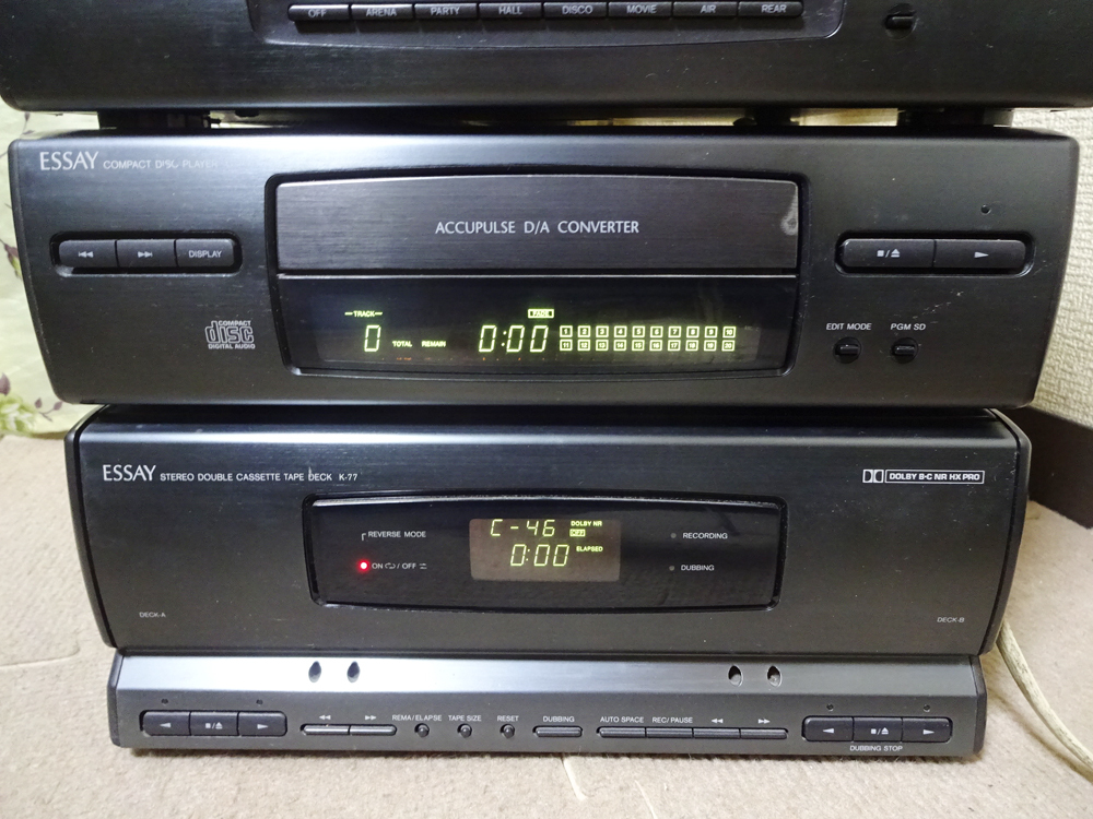 ONKYO／オンキョー チューナーアンプR-77 サウンドプロセッサーSR-77 CDデッキC-77 カセットデッキK-77 通電確認のみ ジャンクにての画像3