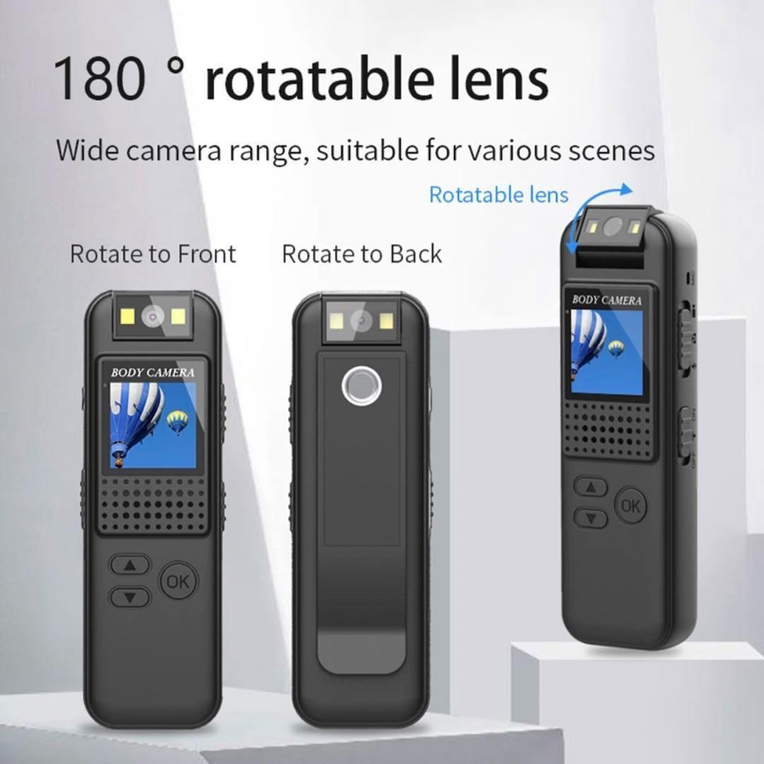 1080P HDミニカメラ レコーダー 180 ° 回転 屋外ナイトビジョン_画像2