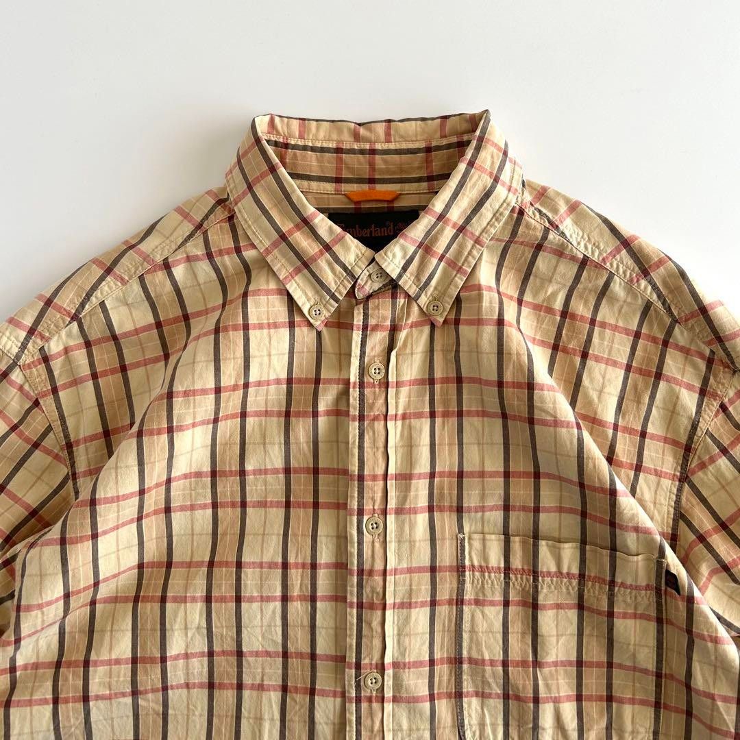 timberland ティンバーランド BDシャツ 長袖シャツ XL 刺繍ロゴ チェック
