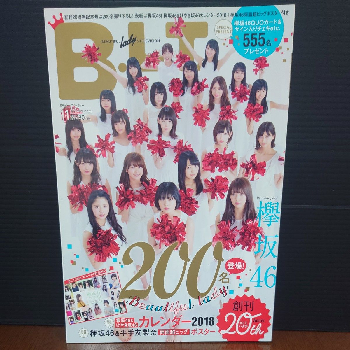 アイドル情報誌 [B.L.T. 月間ビーエルティー 2017年11月号 （付録揃い）] 欅坂46 けやき坂46 創刊20周年記念号