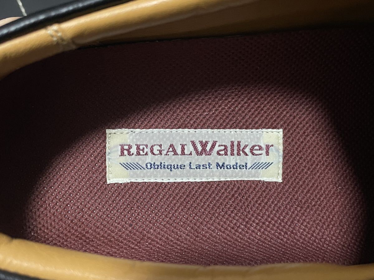 使用感少 REGAL Walker リーガル K9L83/5JJ 25cm レザーシューズ ビジネスシューズ プレーントゥ シュリンク ブラック メンズ_画像8