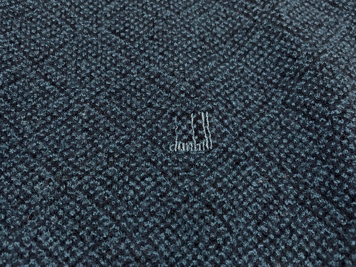 極美品 dunhill ダンヒル セーター トップス ニット Vネック リブ ロゴ刺繍 ブルー メンズ 秋冬 L相当_画像4