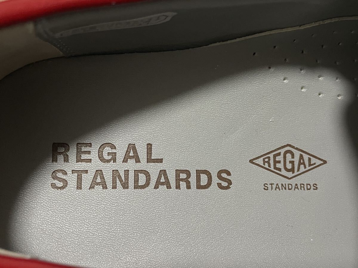 試着品 REGAL STANDARDS リーガル KW1A 554R 25cm レザーシューズ デッキシューズ モカシン Uチップ パテントレザー 本革 レッド エナメル_画像8