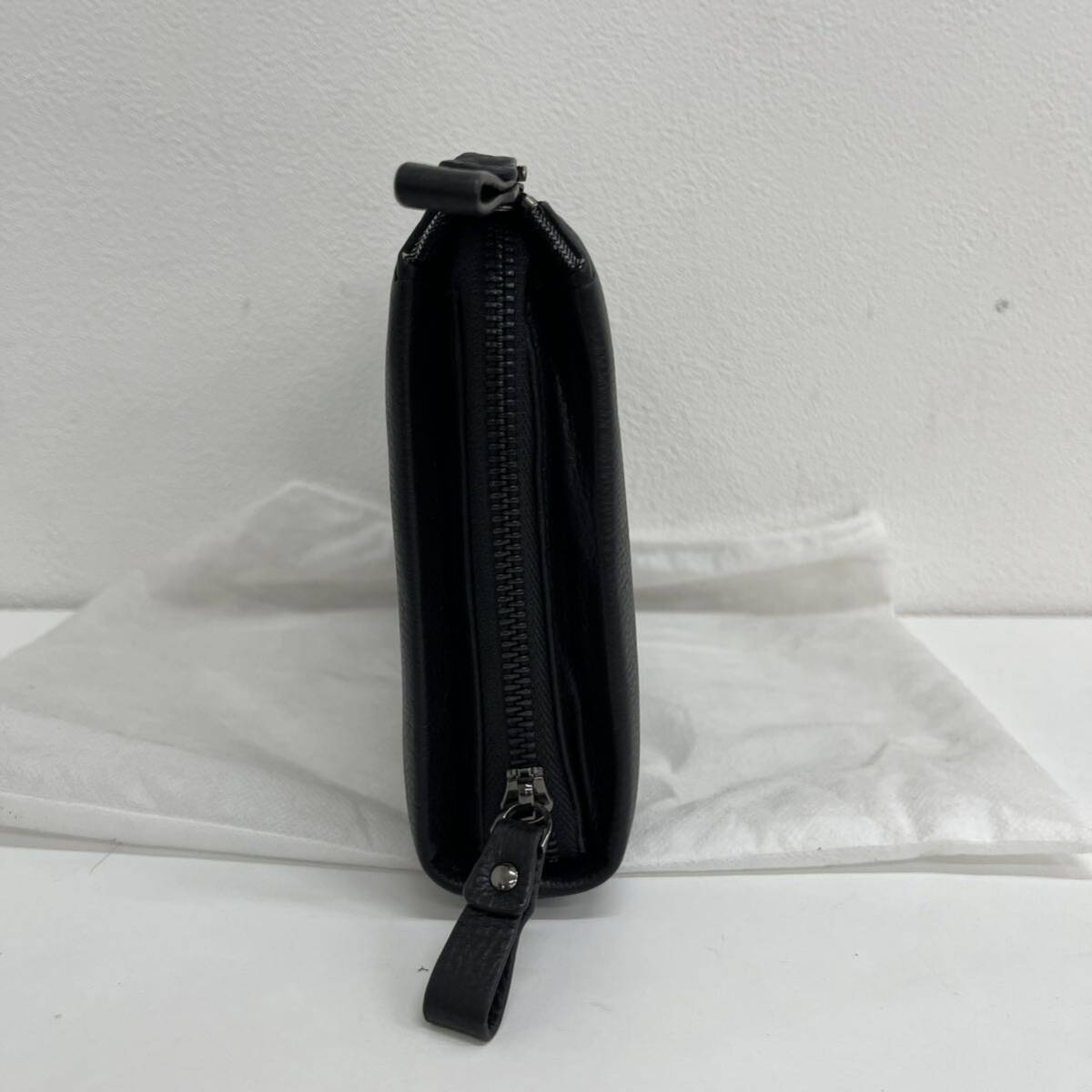 *[ new goods. unused * storage goods ]FIGARO Figaro a Lulu round Zip Mini clutch bag second bag bag black leather black black 