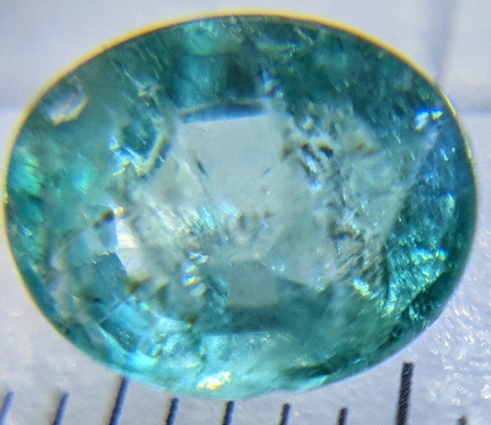 アクアマリンでもエメラルドでもない 名も無き美しいブルーグリーンベリル1.361ct ソーティング付き 非加熱未処理 パライバカラー レア_画像1