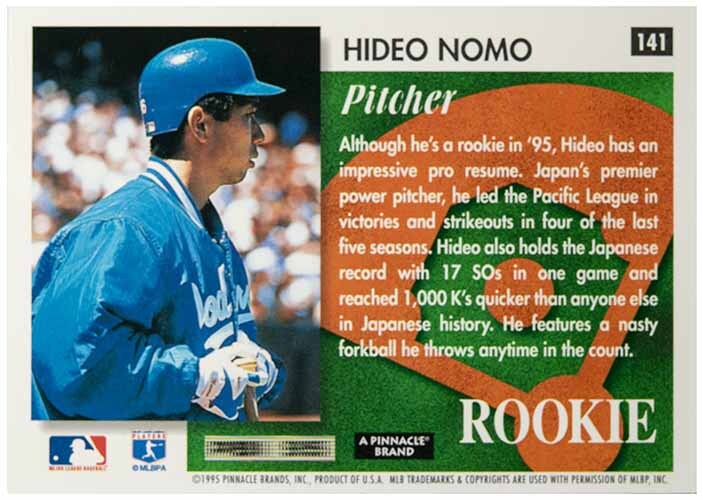 即決! 1995 野茂英雄 MLB Score Summit Editon カード #141_画像2