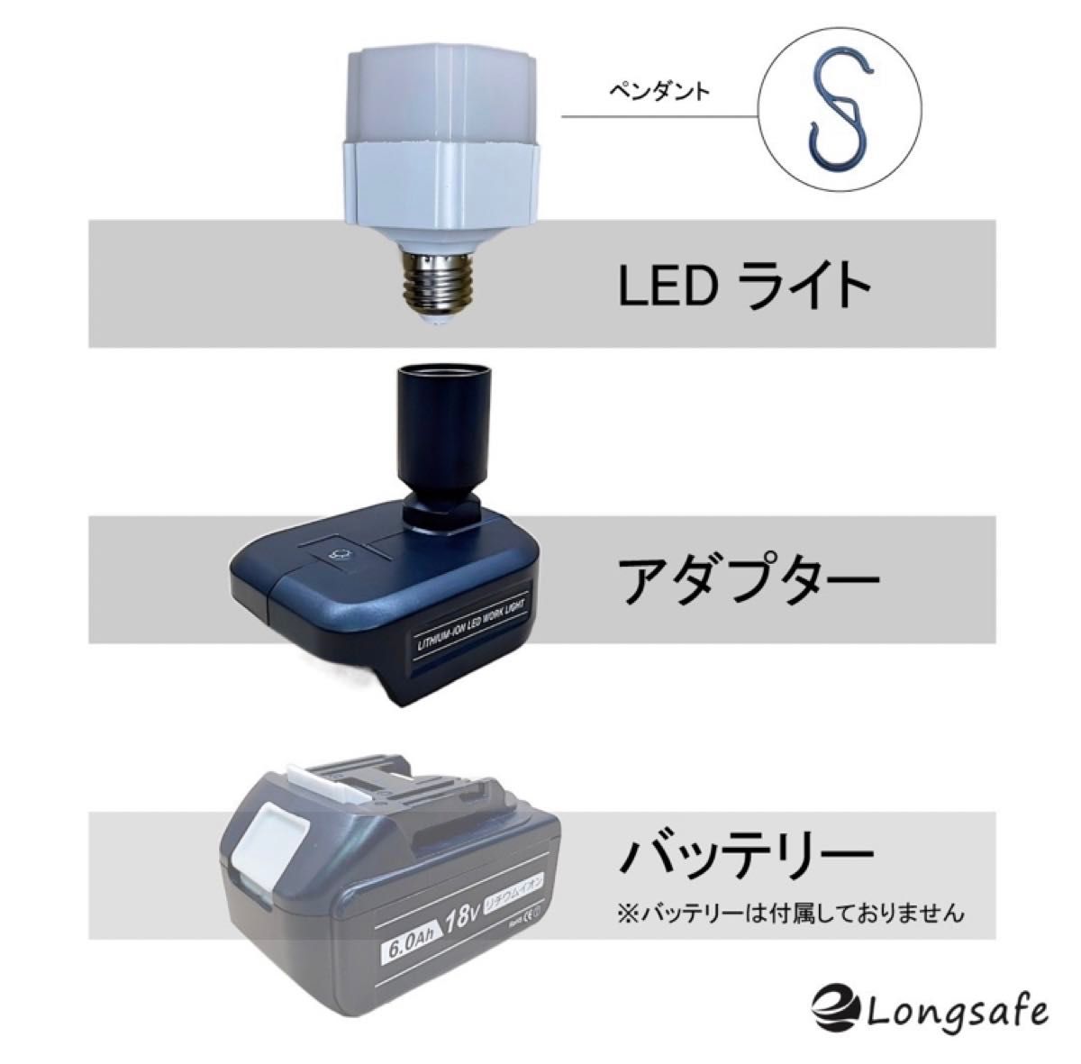 LED ランタン 投光器 作業灯14.4/18Vバッテリー対応12W 1200LM 匿名発送　《1個価格》